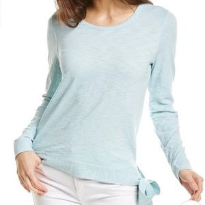 Lilla P pale green t-shirt with side tie, Sz Small